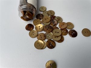 Skjorte knap - perlemor i blid golden, 11 mm